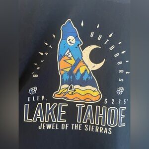 Men’s 2XL 100% Cotton Black Lake Tahoe T Shirt Short Sleeve Graphic Tee